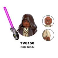 Custom LEGO Mace Windu Minifigure Star Wars Jedi With Purple Lightsaber