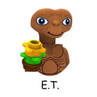 Custom LEGO E.T. Minifigure Alien Movie Figure With Flower Pot Display