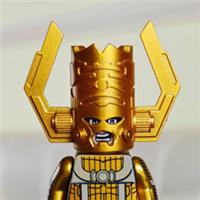 Custom LEGO Chrome Gold Galactus Minifigure Marvel Fantastic Four Villain