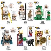 Custom LEGO Greek Gods Minifigure Set Zeus Hera Medusa Poseidon Hades Athena