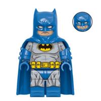Custom LEGO Batman Minifigure DC Comics Blue Grey Suit With Cape