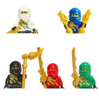 Custom LEGO Ninjago Dragon Ninja Minifigure Bundle 5pcs Gold Weapons