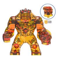 Custom LEGO Lava Fire Elemental Big Figure Orange Monster Large Figure