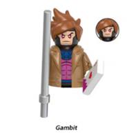 Custom LEGO Gambit Minifigure Marvel X-Men With Staff & Card