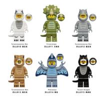 Custom LEGO Dinosaur Suit Minifigure Set of 6 Jurassic Display Bundle