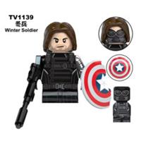 Custom LEGO Winter Soldier Minifigure Marvel Bucky Barnes Shield Gun