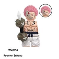 Custom LEGO Ryomen Sukuna Minifigure Jujutsu Kaisen Anime Weapons