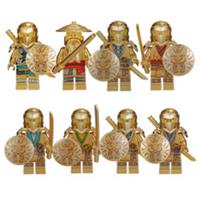 Custom LEGO Ninjago Golden Ninja 8pcs Figure Set Lloyd Wu Swords Shields