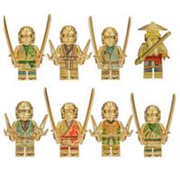 Custom LEGO Ninjago Golden Ninja 8pcs Figure Set Lloyd Wu Weapons Bundle