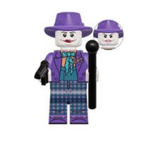 Custom LEGO Batman Joker Minifigure Purple Suit Villain Figure With Cane