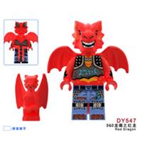 Custom LEGO D&D Red Dragon Minifigure Fantasy Dragonborn Warrior Figure