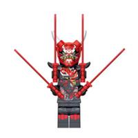 Custom LEGO Ninjago Mr E Minifigure Oni Mask Samurai Warrior With Swords