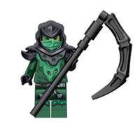 Custom LEGO Ninjago Zombie Green Ninja Minifigure With Scythe Weapon