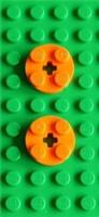 Lego Part 4032 Orange 2x2 Round Plate With Axle Hole Pack Of 2