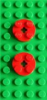 Lego Part 4032 Red 2x2 Round Plate With Axle Hole Pack Of 2