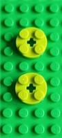 Lego Part 4032 Lime Green 2x2 Round Plate With Axle Hole Pack Of 2