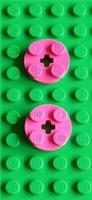 Lego Part 4032 Dark Pink 2x2 Round Plate With Axle Hole Pack Of 2