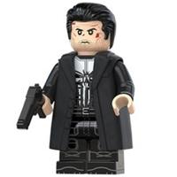 Custom LEGO Punisher Minifigure Marvel Daredevil Frank Castle Skull Figure Gun