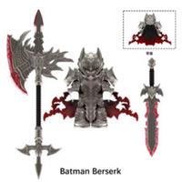 Custom LEGO Batman Berserk Minifigure DC Knight Armour Sword Axe Figure