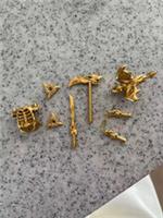 Custom LEGO Ninjago Golden Weapons Accessories Set Dragon Sword Axe