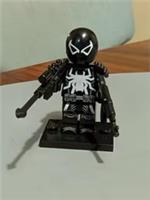 Custom LEGO Agent Venom Minifigure Marvel Spider Man Black Suit Figure