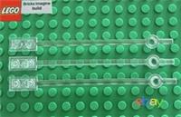 3 x Lego Transparent Clear 12L Bar With 1x2 Plate & 1x1 Round Plate 42445, 49546