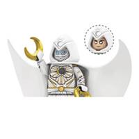 Custom LEGO Moon Knight Minifigure White Gold Marvel Figure Cape
