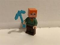 LEGO MINECRAFT ALEX + DIAMOND PICK-AXE FROM SET 21123 (min017)