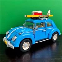 1167PCS Technical Blue Beetle Camper Car Building Blocks Model Creative Vehicle