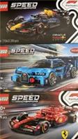3 x Lego Speed Champions - Bugatti (77253), Ferrari (77242), & Red Bull (77243)
