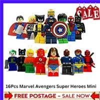 16 Pcs Super Hero Marvel Avengers Comic Mini Figures Dc Minifigure Set Fit Hero