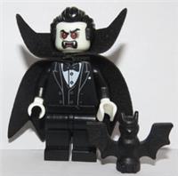 Lego Dracula Vampire Minifigure & Bat Halloween Monster Glow In The Dark Head