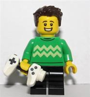 LEGO Boy Minifigure With Gaming Gamer Game Controller Brown Hair Xmas Gift