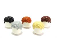 Lego 5 Hair Wig For Boy Man Minifigure Orange Ginger Black Blonde Brown Grey