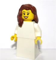 Lego Bride Bridesmaid Minifigure Brown Hair Wedding White Dress
