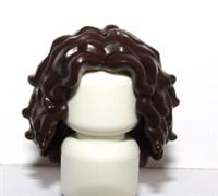 Lego Hair Wig For Female Girl Minifigure Long Dark Brown Curly Wavy Tousled