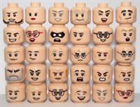Lego 30 Flesh Head For Boy Man Female Girl Minifigure Star Wars Friends & More