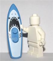 Lego Surfboard Surfer Surf Board Blue White Shark    Minifigure Not Included