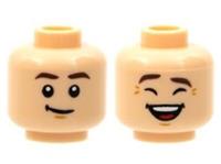 Lego Flesh Head For Boy Man Minifigure Reversible Smirk Big Smile Laughing