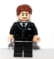 LEGO Groom Minifigure Black Suit & Tie Flesh Skin Wedding Usher Best Man