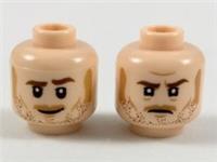 Lego Flesh Head For Boy Man Minifigure Reversible Ginger Stubble Beard
