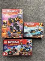 LEGO Ninjago 3 x Sets Coles Mech, Zanes Motorcycle, Rogue Vs Drix Car Duel NEW