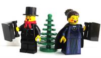 LEGO Carol Singers Boy & Girl Minifigure With Xmas Tree Christmas Choir Topper