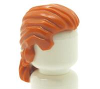 Lego Hair Wig For Boy Man Minifigure Orange Ginger Swept Back Short Ponytail