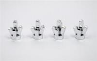 Lego Chrome Silver Plated 30385 Rock Crystal 5 point x4 New!!