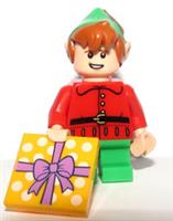 Lego Elf Elve Minifigure & Present Gift Flesh Skin Xmas Christmas Advent Santa