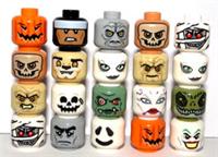 Lego 20 Minifigure Head Halloween Skeleton Zombie Mummy Monster Pumpkin Ghost B