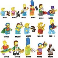 16 Custom Lego Bart Homer Marge Simpson cartoon Hero Mini Figure Toy