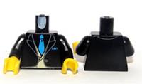 LEGO Torso Body For Minifigure Black Suit Jacket Shirt Blue Tie Wedding Groom