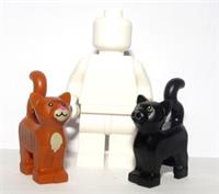Lego 2 Cat Kitten Black & Tabby Ginger Minifigure Not Inc Halloween Witch Xmas